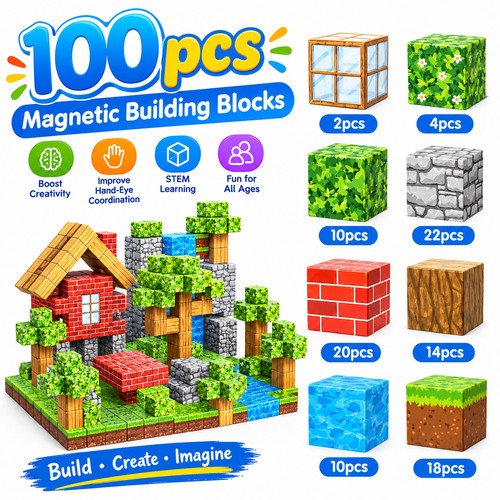 100pcs magnetic building - 100pcs,