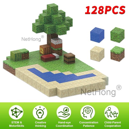 128pcs set minecraft magnetic - minecraft,