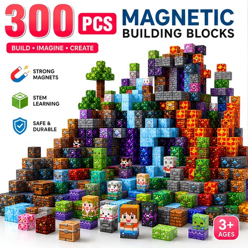 100pcs set minecraft magnetic - minecraft,